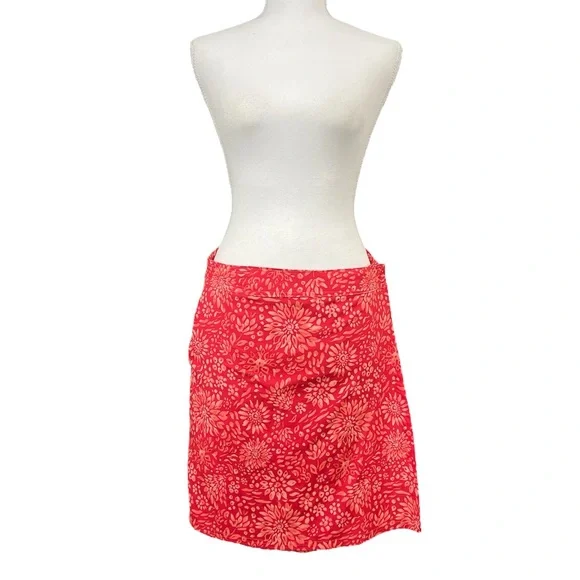Rip Skirt Hawaii Dahlia Teaberry Wrap Skirt Floral Mini Swim Beach Coverup SMALL - Picture 4 of 6